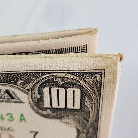 Cream Green $100 Bill Unisex Wallet Gag Gift College Card Holder - Picture 10 of 13